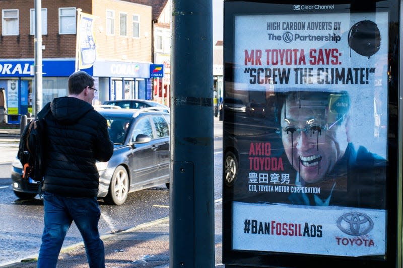 A Toyota parody ad designed by Simon Beavis posted in Derby, U.K.