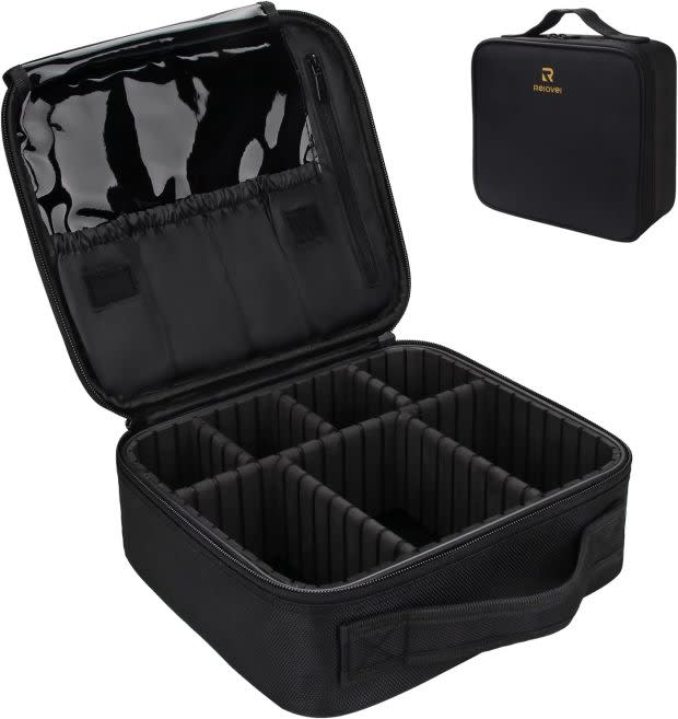 <p>Relavel Travel Makeup Train Case, $20, <a href="https://howl.me/cj6C8mJsnRT" rel="nofollow noopener" target="_blank" data-ylk="slk:available here;elm:context_link;itc:0;sec:content-canvas" class="link ">available here</a></p>