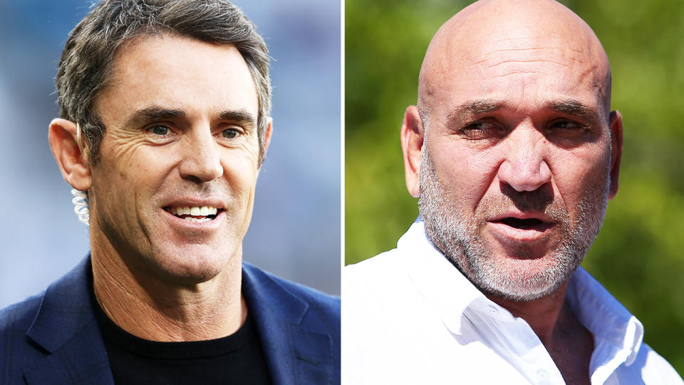 Gorden Tallis and Brad Fittler, pictured here during NRL games.