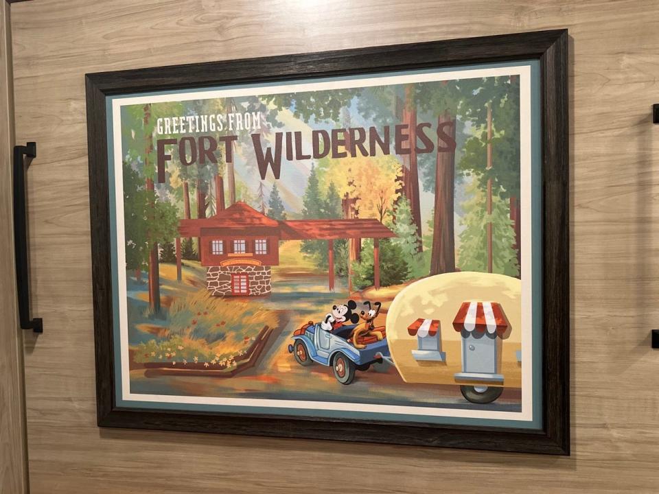 Fort Wilderness artwork on wall 