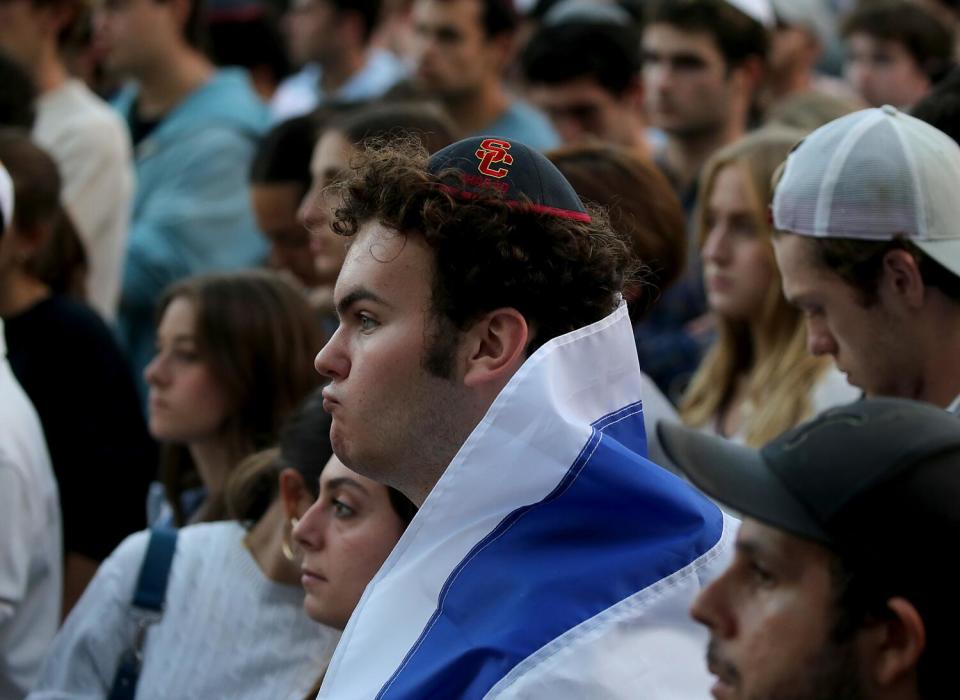 USC students attend a vigil