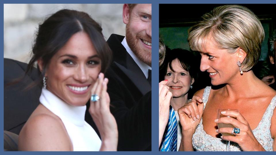 meghan markle princess diana aquamarine ring