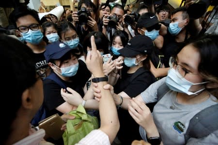 Anti-extradition bill protesters occupy the Revenue Tower in Hong Kong