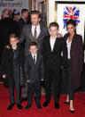 <b>The Beckhams at the Viva Forever! press night </b><br><br>David Beckham joined his wife Victoria on the red carpet and was decked out in Burberry Tailoring, along with his sons Romeo, Brooklyn and Cruz. <br><br>© Rex