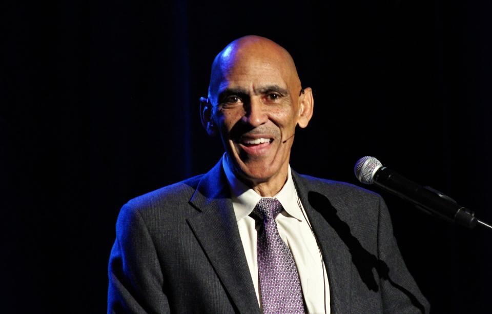 Laughing, Tony Dungy said he was told in line for dinner that the large crowd attending the 50th anniversary celebration of Day Nursery of Abilene wasn't there for him but for the Perini prime rib dinner