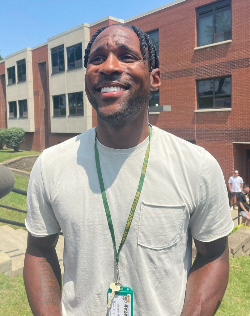 Pittsburgh Steelers cornerback Patrick Peterson is pictured during report day on July 26 at Saint Vincent College in Latrobe.