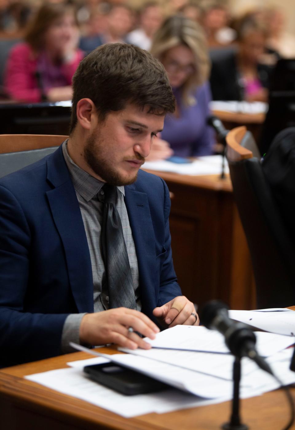 Council member Jacob Kupin during the first Metro Council meeting of the new term at Historic Metro Nashville Courthouse in Nashville , Tenn., Tuesday, Oct. 3, 2023.