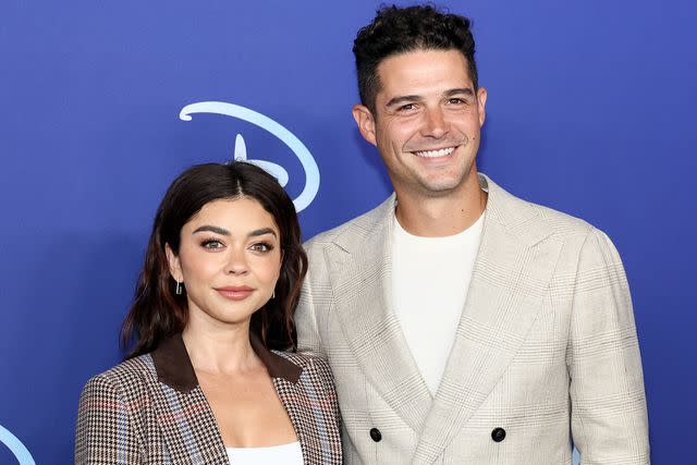 Dia Dipasupil/Getty Sarah Hyland and Wells Adams at the ABC Disney Upfront in May 2022