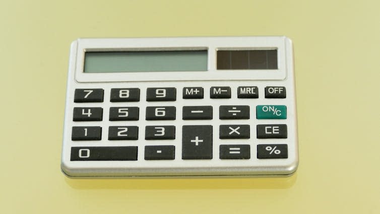 <span class="caption">‘We’re going to need a bigger calculator…’</span> <span class="attribution"><a class="link " href="https://www.shutterstock.com/download/success?u=http%3A%2F%2Fdownload.shutterstock.com%2Fgatekeeper%2FW3siZSI6MTU1NTUzNzY5NiwiYyI6Il9waG90b19zZXNzaW9uX2lkIiwiZGMiOiJpZGxfMTMwNDQ3ODA5NCIsImsiOiJwaG90by8xMzA0NDc4MDk0L21lZGl1bS5qcGciLCJtIjoxLCJkIjoic2h1dHRlcnN0b2NrLW1lZGlhIn0sIk5aaWVrZFNwKzBrS1E2ellzaW50QU9ZUG1mayJd%2Fshutterstock_1304478094.jpg&pi=33421636&m=1304478094&src=A_26rI0QAWQ9tK4QIodgqA-1-12" rel="nofollow noopener" target="_blank" data-ylk="slk:Shutterstock;elm:context_link;itc:0;sec:content-canvas">Shutterstock</a></span>