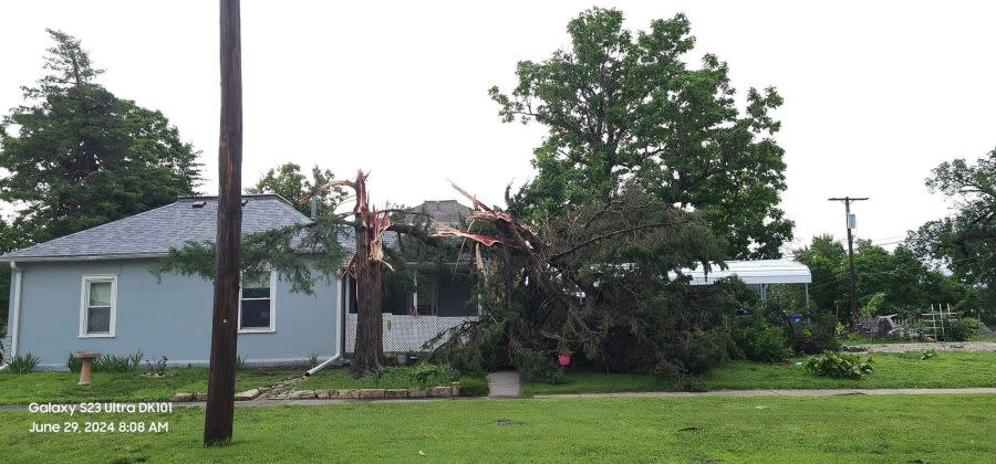 A storm caused extensive damage in Junction City on June 28, 2024. (Courtesy Jeffrey S Wenger DK101 Storm Spotter)