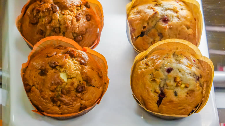 tray of assorted muffins