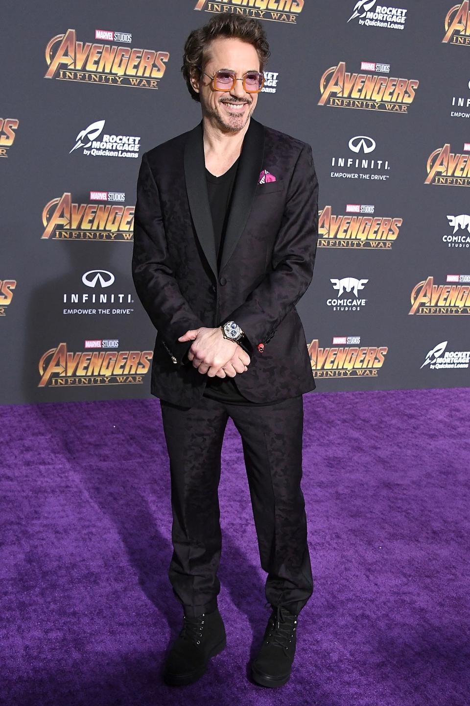 Robert Downey Jr. 
 in Richard James, Tod's boots, and a Greubel Forsey watch