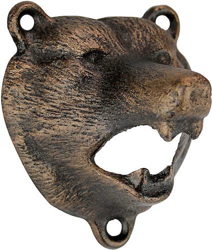 Design Toscano Cast Iron Grizzly Bear Wall Mount Bottle Opener