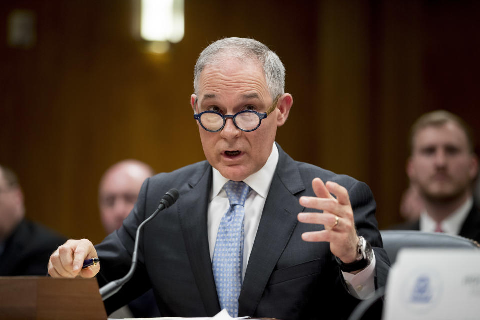 Scott Pruitt testifies before a Senate subcommittee in May. (Photo: Andrew Harnik/AP)