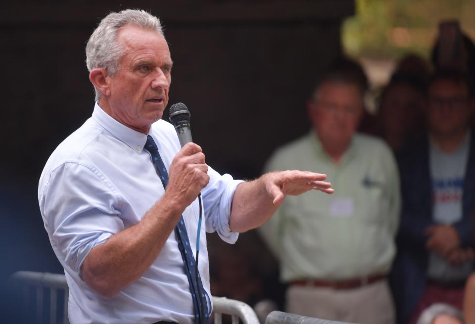 Democratic presidential hopeful Robert F. Kennedy Jr. held a townhall meeting in Spartanburg on Aug. 22, 2023.