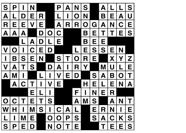 USA TODAY Network newspaper crossword, sudoku puzzle answers today