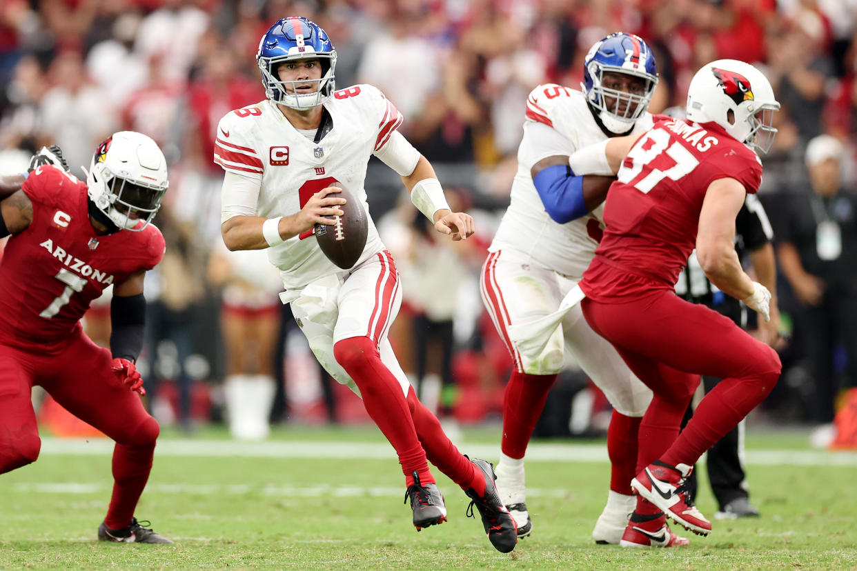 Daniel Jones led a huge comeback win for the New York Giants. (Photo by Christian Petersen/Getty Images)