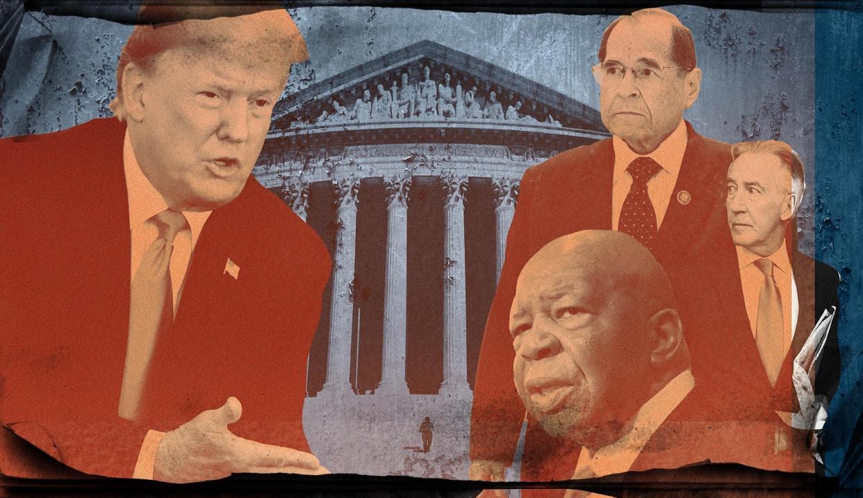Time and time again, Trump&rsquo;s legal complaints argue over the language of the Watkins v. United States decision. But Trump&rsquo;s lawyers are cherry-picking their preferred lines. (Photo: Illustration: Damon Dahlen/HuffPost; Photos: Getty)