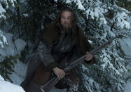 <p>From the Oscar-winning director of ‘Birdman’ comes this tale of revenge and survival. Leonardo DiCaprio plays real-life frontiersman Hugh Glass who, after being mauled by a bear, treks 200 miles to take revenge on Tom Hardy’s John Fitzgerald, the man who left him for dead.</p>