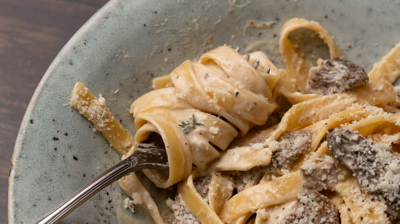 morel mushroom cream sauce pasta 