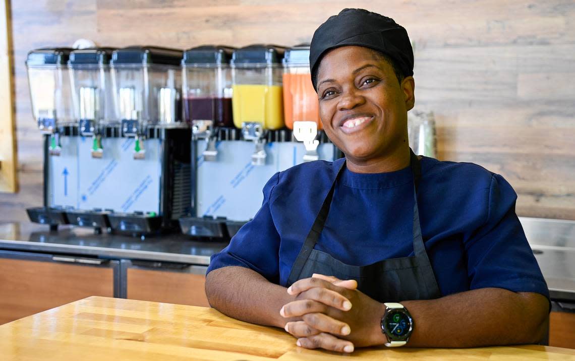 Shanoy Miller, owner of Roots Plant Based Cafe at 100 Hamilton Pointe Drive, Suite 155, in Byron.
