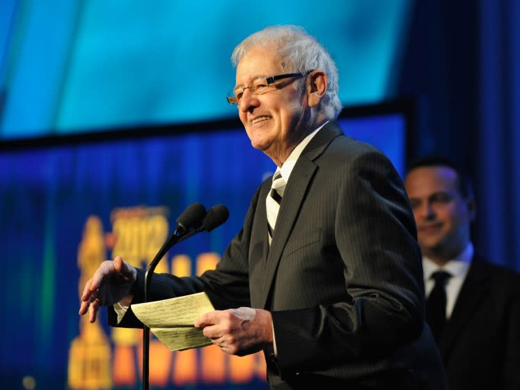 PASADENA, CA - SEPTEMBER 16: Actor Henry Darrow acceepts the Ricardo Montalban lifetime achievement award onstage at the 2012 NCLR ALMA Awards Pre-Show at Pasadena Civic Auditorium on September 16, 2012 in Pasadena, California. (Photo by Jerod Harris/Getty Images for NCLR)