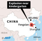 <p>Map showing the localtion of the Kindergarten explosion in Fengxian in Jiangsu province, China. (Photo: AFP ) </p>