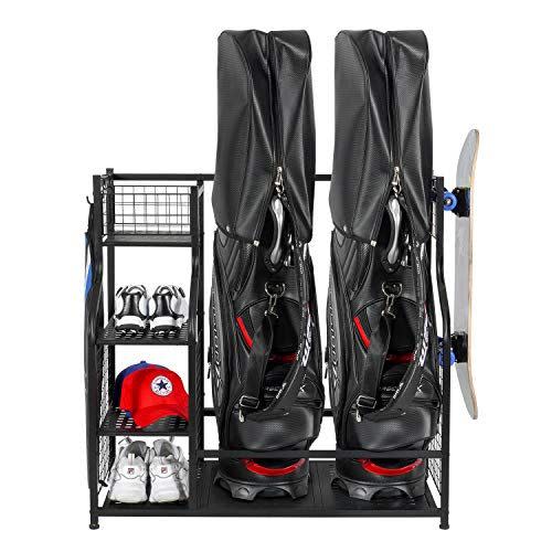 33) Golf Bag Storage Garage Organizer