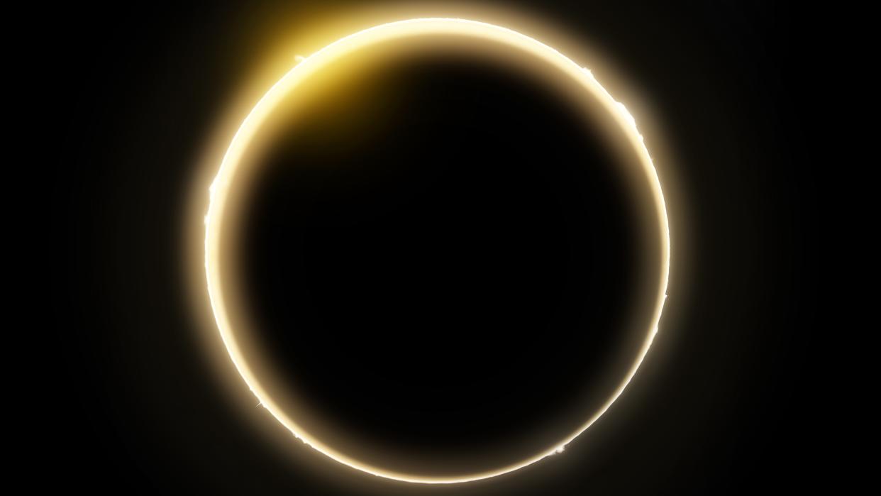  Solar Eclipse In H-alpha Light. 