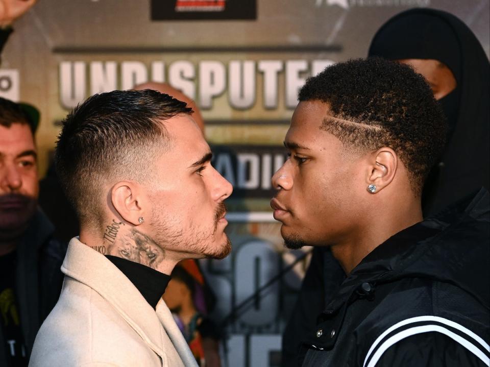 George Kambosos Jr (left) and Devin Haney will clash for all the lightweight belts (Getty Images)