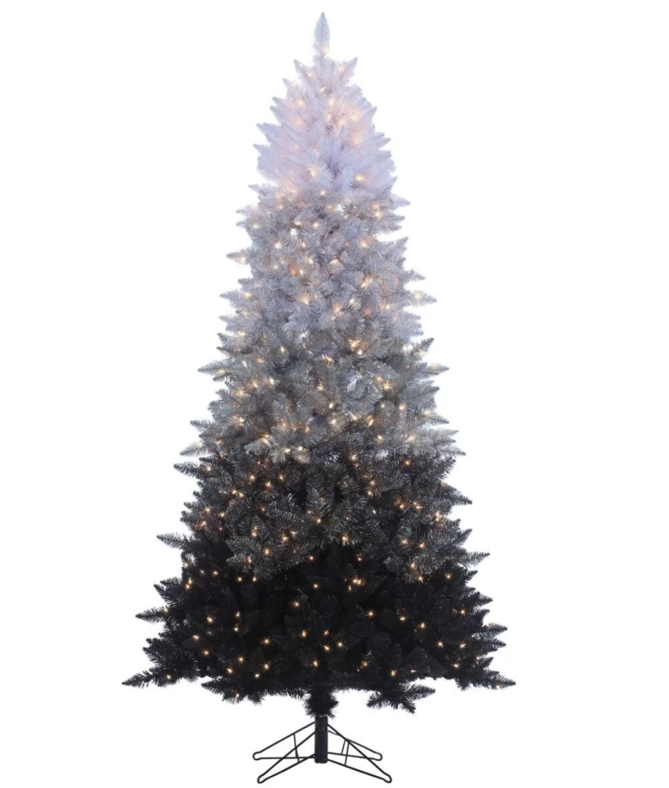 3) Vintage Prelit Ombre 7.5' Spruce Tree