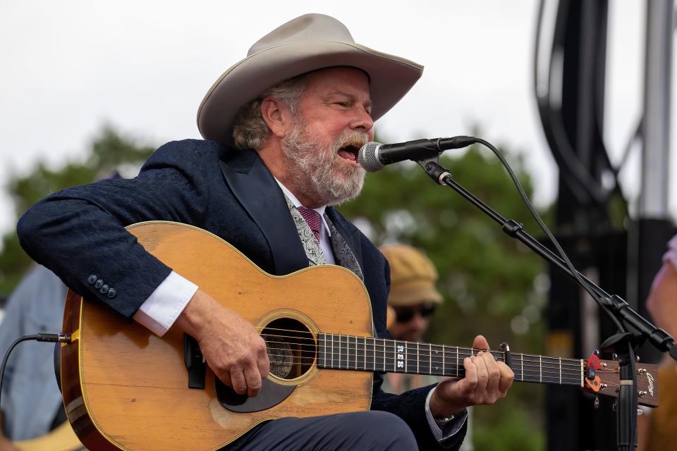 Robert Earl Keen performs in concert during the "To Willie: A Birthday Celebration" concert honoring Willie Nelson's 89th birthday at his Luck TX ranch on May 1, 2022, in Spicewood, Texas.