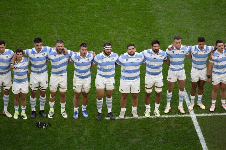 La formación de los Pumas antes de jugar con Gales, durante el Mundial pasado