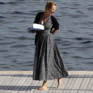 <p>The actress looked carefree as can be as she walked barefoot and laughing on the docks at Hotel du Cap-Eden-Roc. (Photo: Splash News) </p>