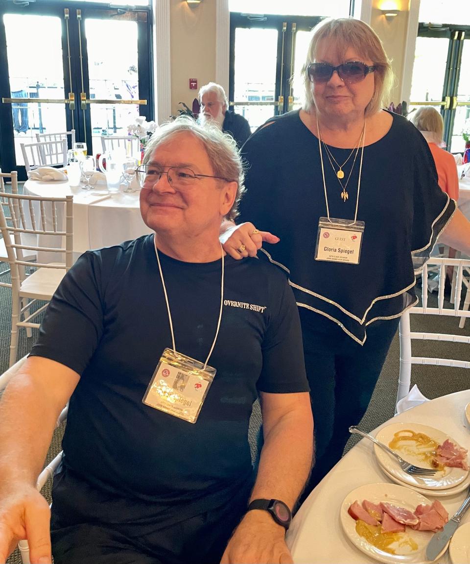 Tibor and Gloria Spiegel enjoy the reunion for the Adams High School class of 1973. Tibor was a foreign exchange student from Yugoslavia. He later became a naturalized citizen of the U.S.