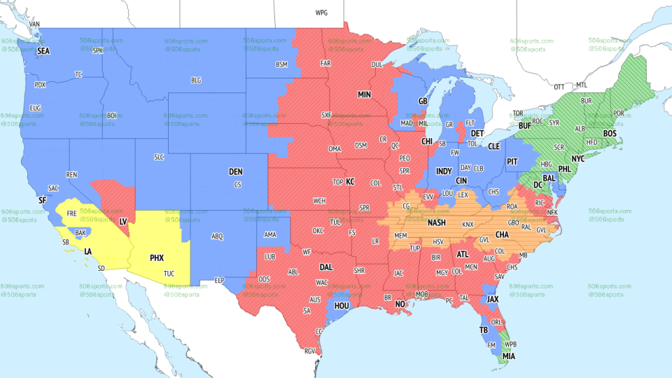 TV broadcast maps for Week 12 of NFL action Yahoo Sports