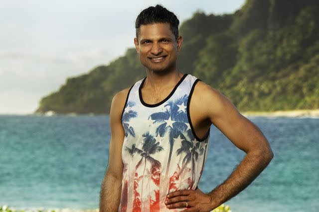 <p>Robert Voets/CBS</p> Bhanu Gopal on 'Survivor 46'