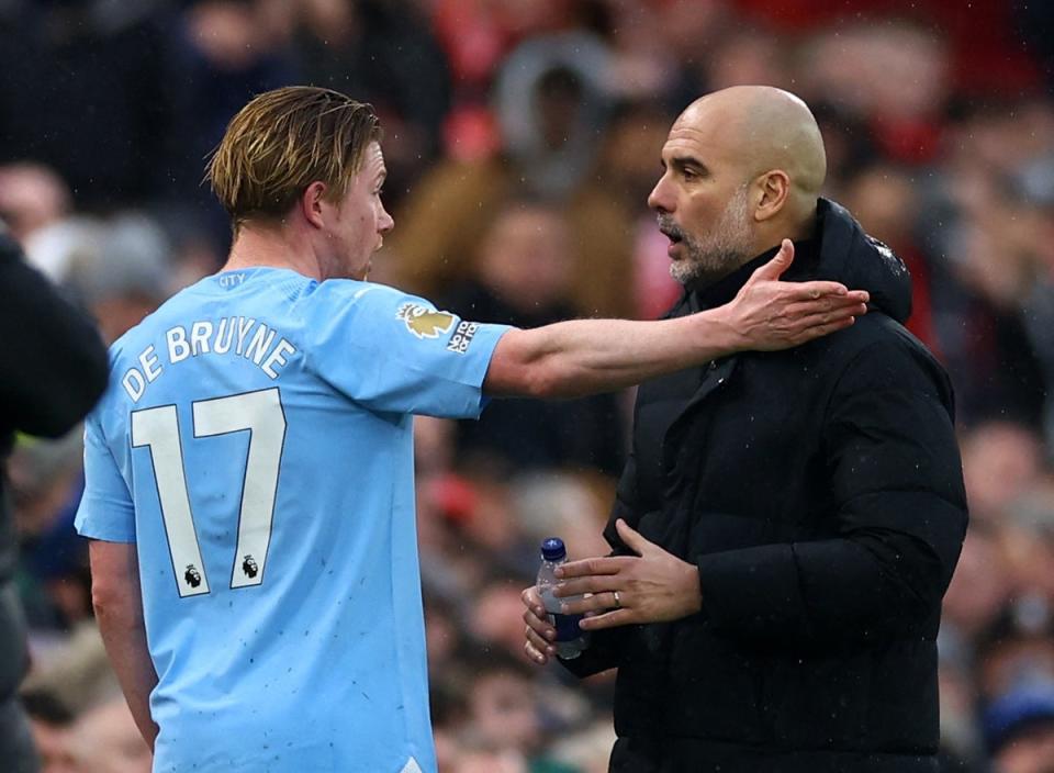 Kevin De Bruyne was furious at being taken off (REUTERS)