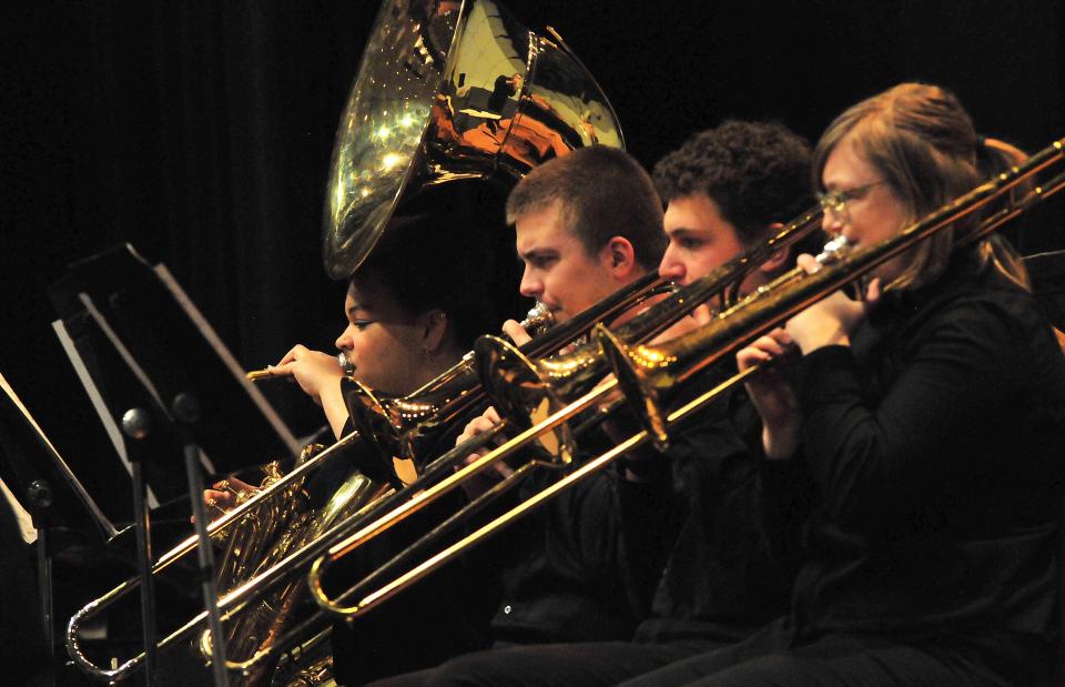 Galion High School Jazz Band performs during the Maplerock Jazz Festival Friday, March 17, 2023 at Ashland University’s Hugo Young Theatre.