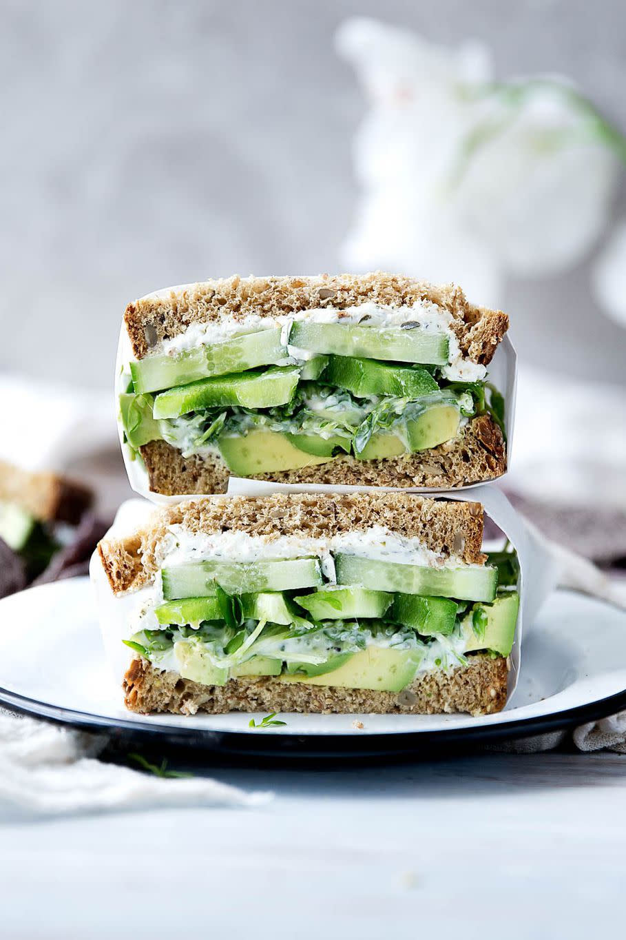 <p>This easy-to-make sandwich is full of greens, from avocados to alfalfa. You might as well get your kids hooked on the good stuff early, right?</p><p><strong><a rel="nofollow noopener" href="https://bromabakery.com/2016/06/green-thumb-sandwich-recipe.html?crlt.pid=camp.jtsi1hZMqqUq" target="_blank" data-ylk="slk:Get the recipe at Broma Bakery.;elm:context_link;itc:0;sec:content-canvas" class="link ">Get the recipe at Broma Bakery.</a></strong></p>