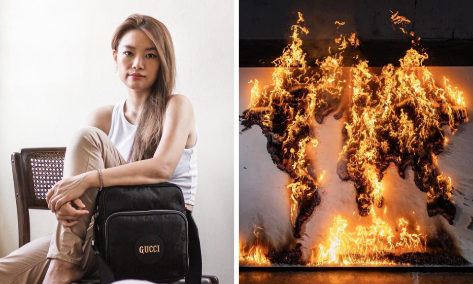 <p>35歲的馬來西亞藝術家康怡（Red Hong Yi）近日就以一幅「燃燒的地球」藝術作品登上《時代雜誌》。（圖／翻攝自ＩＧ)</p>
