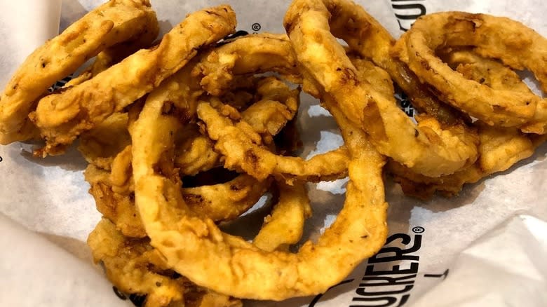 onion rings on paper