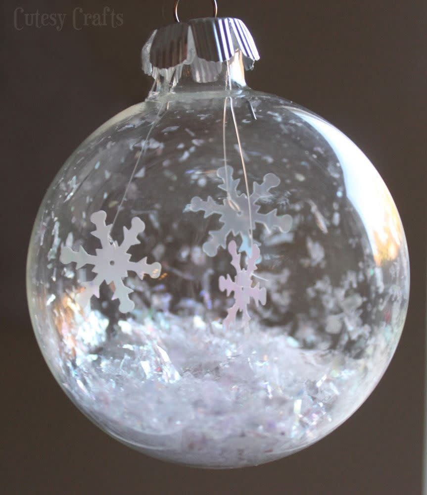 Snowflake Glass Ball Ornaments