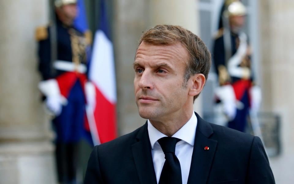 French President Emmanuel Macron makes a statement at the Elysee Palace  - Chesnot/Getty Images