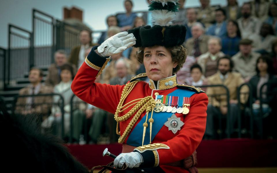 Olivia Colman as Queen Elizabeth II, who comes across an increasingly cold presence in series four - Netflix