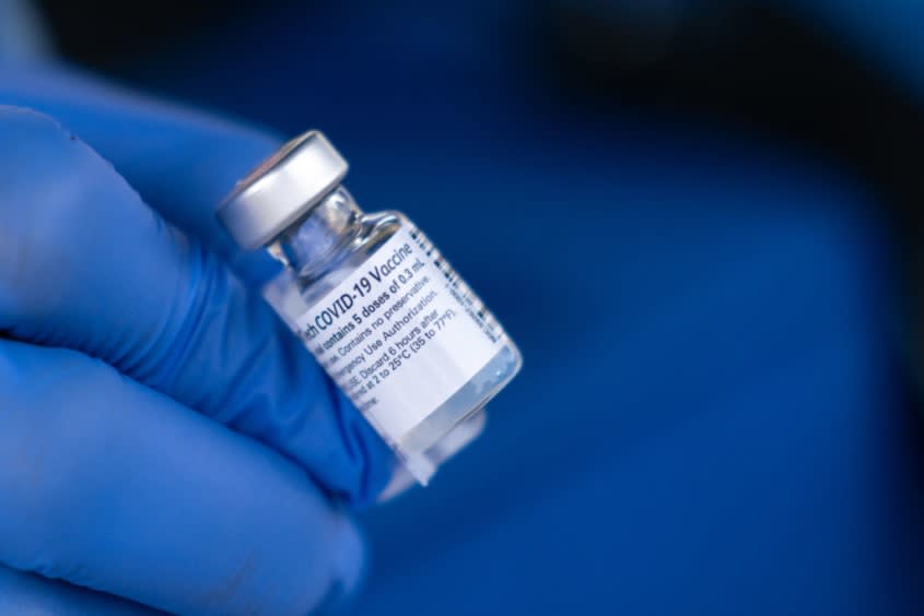 A coronavirus vaccine vial.