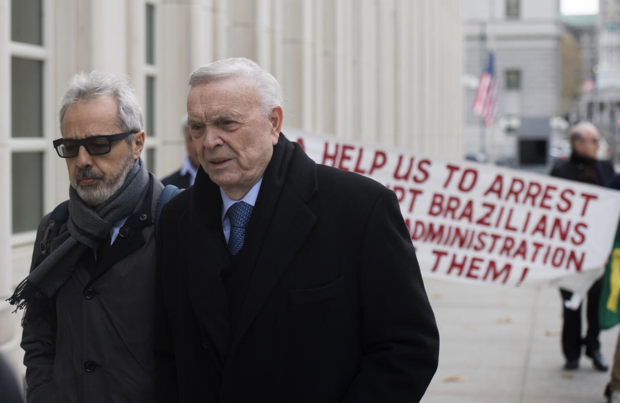 Jose Maria Marin arrives at federal court in Brooklyn. (Getty)