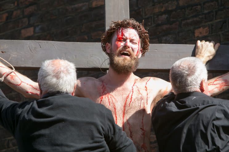 Crucifixion at Croydon Passion play