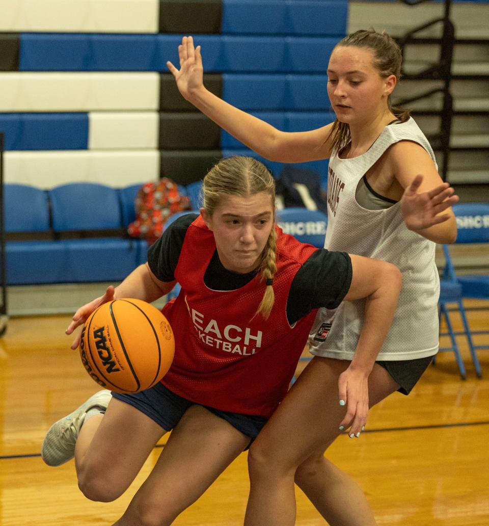 Point Beach Erin Frauenheim. Point Pleasant Beach Girls Basketball vs Toms River South scrimmage in West Long Branch on December 5, 2023.