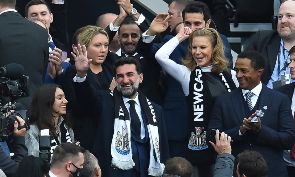 <span>Newcastle's takeover by chairman Yasir al-Rumayyan and their minority owner Amanda Staveley (right) in 2021 made state ownership a pressing topic.</span><span>Photograph: Peter Powell/EPA</span>